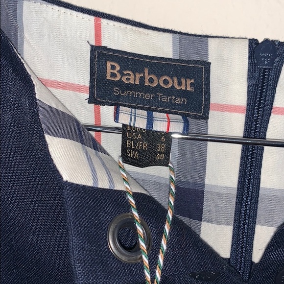 Barbour Kirkwall Navy Linen Dress US 6 NWT - Picture 7 of 13